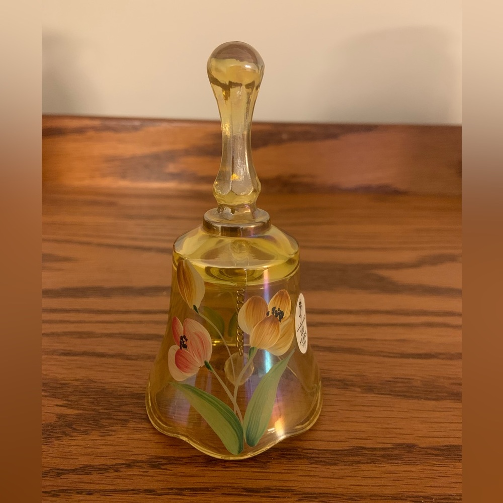 Fenton Miniature Marigold Glass Bell 4.5”